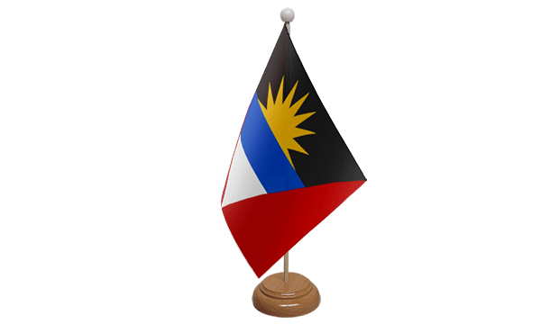 Antigua and Barbuda Small Flag with Wooden Stand